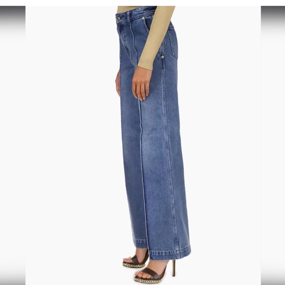 Michael Kors Denim - Michael Kors Pintuck High Waist Wide Leg Jean Size 4 Medium Wash